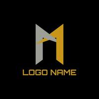 m Brief Haus Logo Design Vektor