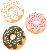 Pastell- Donuts einstellen isoliert auf Weiß Hintergrund vektor