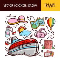 Travel Doodles Icon. Vektor illustration uppsättning