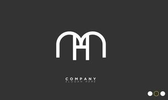 mh alfabetet bokstäver initialer monogram logotyp hm, m och h vektor