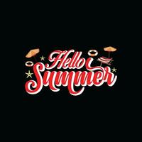 Hallo Sommer, kreativ Sommer- T-Shirt Design vektor