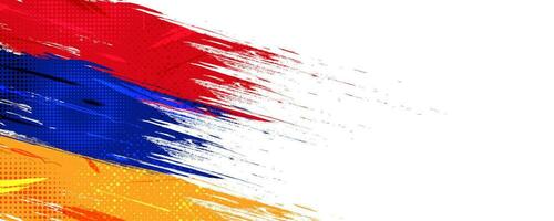 armenia flagga med borsta stroke stil isolerat på vit bakgrund. flagga av armenia vektor