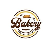 einfach Bäckerei Logo Etikette Design Illustration , Beste zum Brot und Kuchen Geschäft, Essen Getränke Geschäft Logo Emblem Vorlage vektor