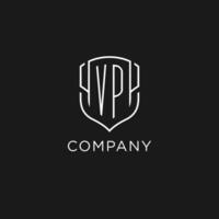 Initiale vp Logo Monoline Schild Symbol gestalten mit Luxus Stil vektor