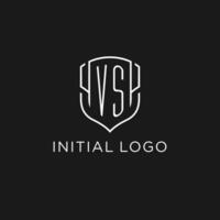 Initiale vs. Logo Monoline Schild Symbol gestalten mit Luxus Stil vektor
