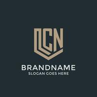 Initiale cn Logo Schild bewachen Formen Logo Idee vektor