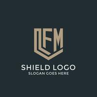 Initiale fm Logo Schild bewachen Formen Logo Idee vektor