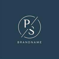 Initiale Brief ps Logo Monogramm mit Kreis Linie Stil vektor