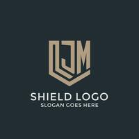 Initiale jm Logo Schild bewachen Formen Logo Idee vektor