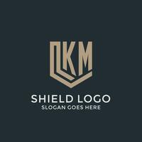 Initiale km Logo Schild bewachen Formen Logo Idee vektor
