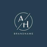 Initiale Brief Ah Logo Monogramm mit Kreis Linie Stil vektor