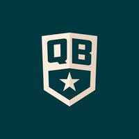 Initiale qb Logo Star Schild Symbol mit einfach Design vektor