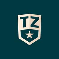 Initiale tz Logo Star Schild Symbol mit einfach Design vektor