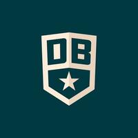 första db logotyp stjärna skydda symbol med enkel design vektor