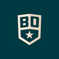 Initiale bo Logo Star Schild Symbol mit einfach Design vektor