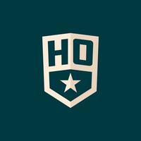 Initiale ho Logo Star Schild Symbol mit einfach Design vektor