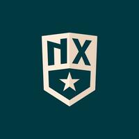 Initiale nx Logo Star Schild Symbol mit einfach Design vektor