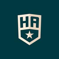 Initiale Ha Logo Star Schild Symbol mit einfach Design vektor