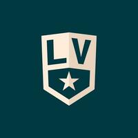 Initiale lv Logo Star Schild Symbol mit einfach Design vektor