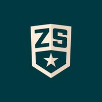 Initiale zs Logo Star Schild Symbol mit einfach Design vektor