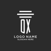 Ochse Initialen mit einfach Säule Logo Design, kreativ legal Feste Logo vektor
