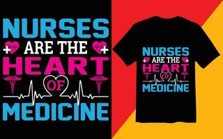 Krankenschwestern t Hemd Design Vorlage vektor