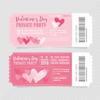 Vektor-Valentinstag-Party-Tickets vektor