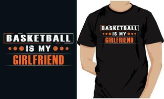 basketboll är min flickvän basketboll tshirt mönster vektor