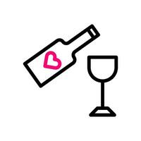 Wein Liebe Symbol duocolor schwarz Rosa Stil Valentinstag Illustration Symbol perfekt. vektor
