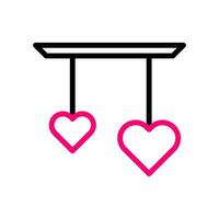 dekoration kärlek ikon duofärg svart rosa stil valentine illustration symbol perfekt. vektor