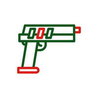pistol ikon duofärg grön röd Färg militär symbol perfekt. vektor