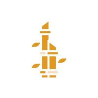 bambu ikon fast orange gul Färg kinesisk ny år symbol perfekt. vektor