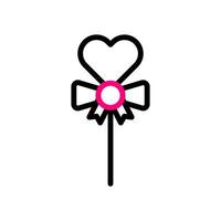 godis kärlek ikon duofärg svart rosa stil valentine illustration symbol perfekt. vektor