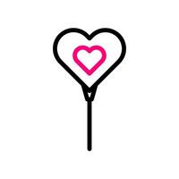 Ballon Liebe Symbol duocolor schwarz Rosa Stil Valentinstag Illustration Symbol perfekt. vektor