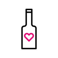 Wein Liebe Symbol duocolor schwarz Rosa Stil Valentinstag Illustration Symbol perfekt. vektor