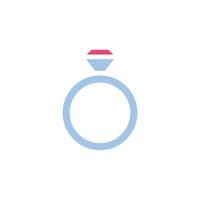 Ring Liebe Symbol solide Blau Rosa Stil Valentinstag Illustration Symbol perfekt. vektor