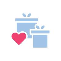 Geschenk Liebe Symbol solide Blau Rosa Stil Valentinstag Illustration Symbol perfekt. vektor