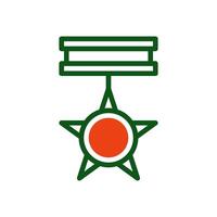 medalj ikon duotone grön orange Färg militär symbol perfekt. vektor