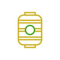 lykta ikon duofärg grön gul Färg kinesisk ny år symbol perfekt. vektor