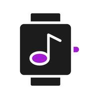 Smartwatch Symbol solide lila schwarz Sport Symbol Illustration. vektor