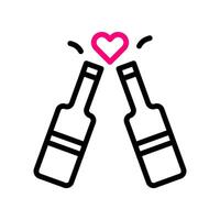 Wein Liebe Symbol duocolor schwarz Rosa Stil Valentinstag Illustration Symbol perfekt. vektor