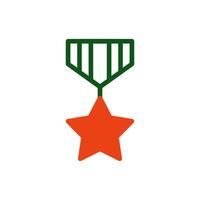 medalj ikon duotone grön orange Färg militär symbol perfekt. vektor