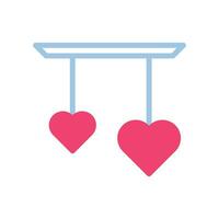 dekoration kärlek ikon duotone blå rosa stil valentine illustration symbol perfekt. vektor