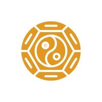 yin och yang ikon fast orange gul Färg kinesisk ny år symbol perfekt. vektor