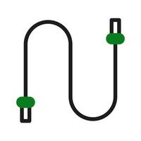 hoppa rep ikon duotone grön svart Färg sport symbol illustration. vektor