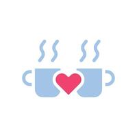 Tasse Liebe Symbol solide Blau Rosa Stil Valentinstag Illustration Symbol perfekt. vektor