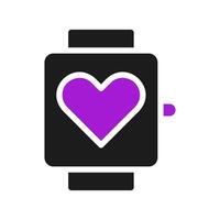 Smartwatch Symbol solide lila schwarz Sport Symbol Illustration. vektor