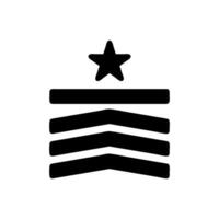 Abzeichen Symbol solide schwarz Farbe Militär- Symbol perfekt. vektor