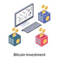 Bitcoin-Investition und Kapitalisierung vektor