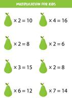 süß Karikatur Grün Birnen. Multiplikation zum Kinder. vektor